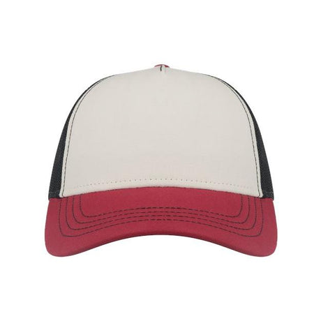 Atlantis Headwear Sustainable Canvas Cap - Atlantis Headwear RAPPER Atlantis Headwear White/ Burgundy/ Black Adjustable