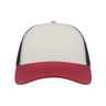 Atlantis Headwear Sustainable Canvas Cap - Atlantis Headwear RAPPER Atlantis Headwear White/ Burgundy/ Black Adjustable