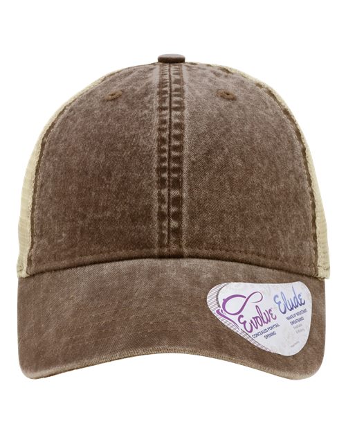 Infinity Her Women's Washed Mesh-Back Cap - Infinity Her TESS Infinity Her Chocolate/ Fawn/ Khaki Adjustable