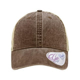 Infinity Her Women's Washed Mesh-Back Cap - Infinity Her TESS Infinity Her Chocolate/ Fawn/ Khaki Adjustable
