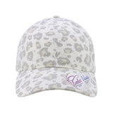 Infinity Her Women's Garment-Washed Fashion Print Cap - Infinity Her HATTIE Infinity Her Snow Leopard Adjustable