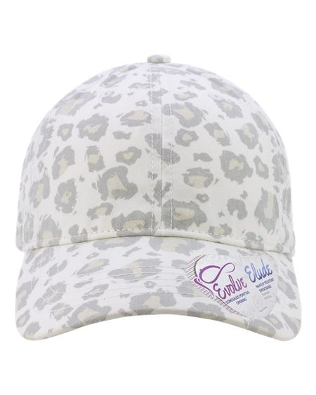 Infinity Her Women's Garment-Washed Fashion Print Cap - Infinity Her HATTIE Infinity Her Snow Leopard Adjustable