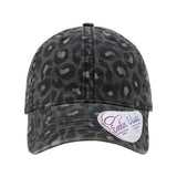Infinity Her Women's Garment-Washed Fashion Print Cap - Infinity Her HATTIE Infinity Her Black Leopard Adjustable