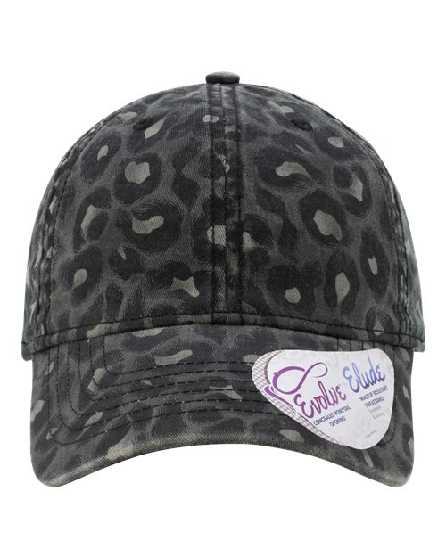 Infinity Her Women's Garment-Washed Fashion Print Cap - Infinity Her HATTIE Infinity Her Black Leopard Adjustable