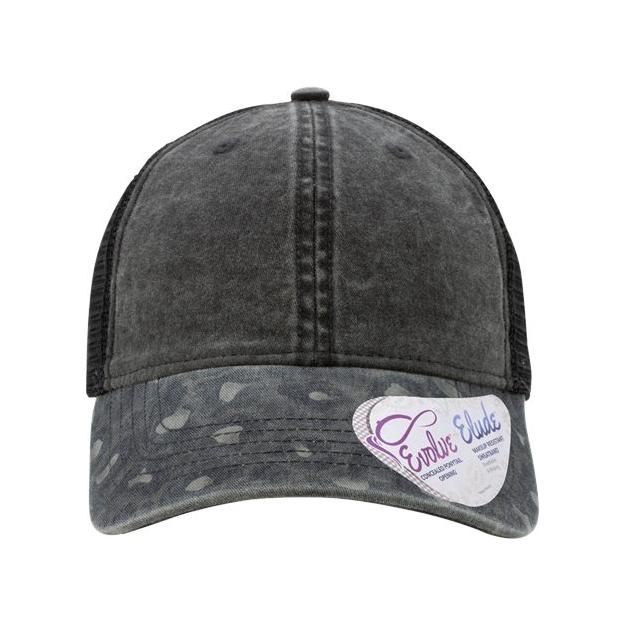 Infinity Her Women's Printed Bill with Mesh Back Cap - Infinity Her JANET Infinity Her Black/ Black Leopard/ Black Adjustable