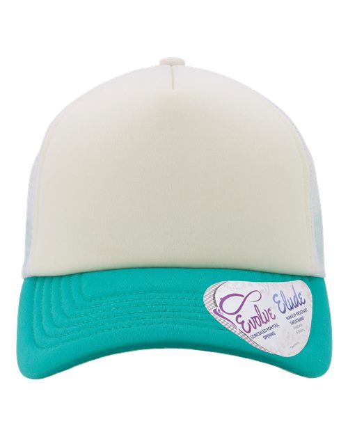 Infinity Her Women's Foam Trucker Cap - Infinity Her ROSIE Infinity Her Ivory/ Jade/ White/ Swirl Adjustable