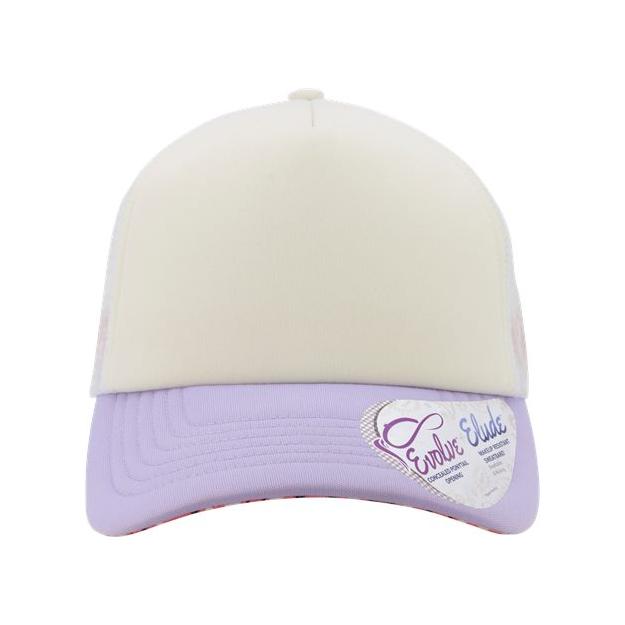 Infinity Her Women's Foam Trucker Cap - Infinity Her ROSIE Infinity Her Ivory/ Lavender/ White/ Smiley Adjustable