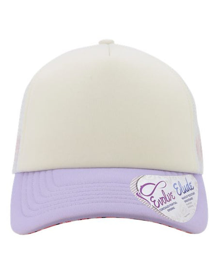 Infinity Her Women's Foam Trucker Cap - Infinity Her ROSIE Infinity Her Ivory/ Lavender/ White/ Smiley Adjustable