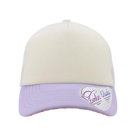 Infinity Her Women's Foam Trucker Cap - Infinity Her ROSIE Infinity Her Ivory/ Lavender/ White/ Smiley Adjustable