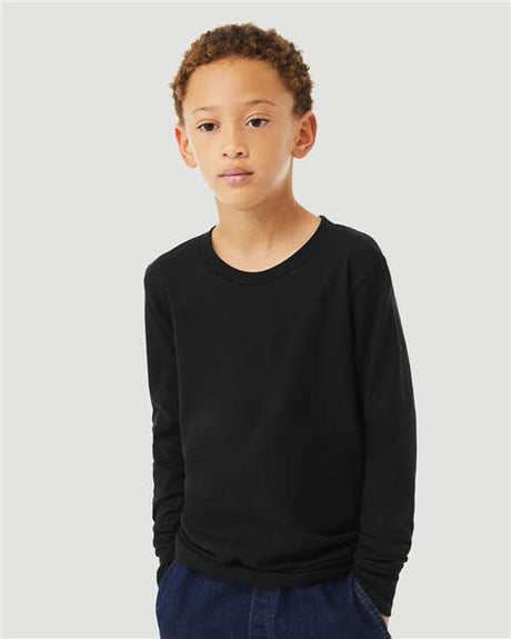 Bella + Canvas 3501YCVC Youth Heather CVC Long Sleeve Tee
