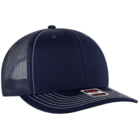 OTTO CAP 6 Panel Mid Profile Mesh Back Trucker Hat OTTO 112-1-004A - Navy Otto Cap 004A - Navy OSFM - Adult