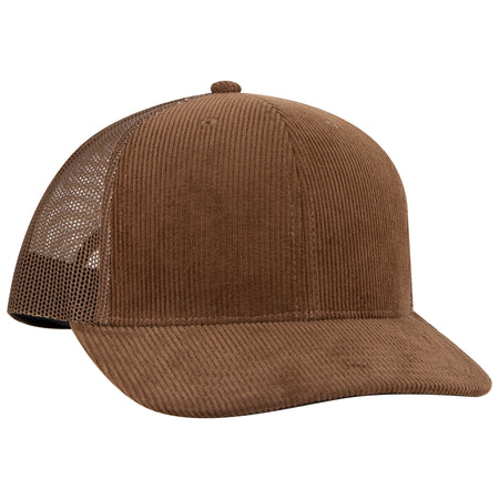 OTTO CAP 6 Panel Mid Profile Mesh Back Trucker Hat OTTO 112-1-007F - Brown Otto Cap