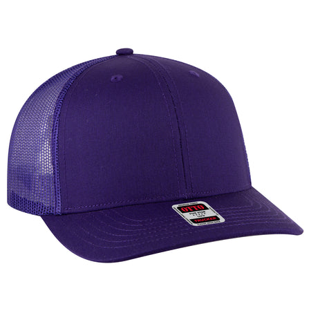 OTTO CAP 6 Panel Mid Profile Mesh Back Trucker Hat OTTO 112-1-011 - Purple Otto Cap