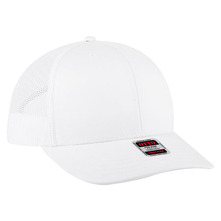 OTTO CAP 6 Panel Mid Profile Mesh Back Trucker Hat OTTO 112-1-016 - White Otto Cap 016 - White Young Adult