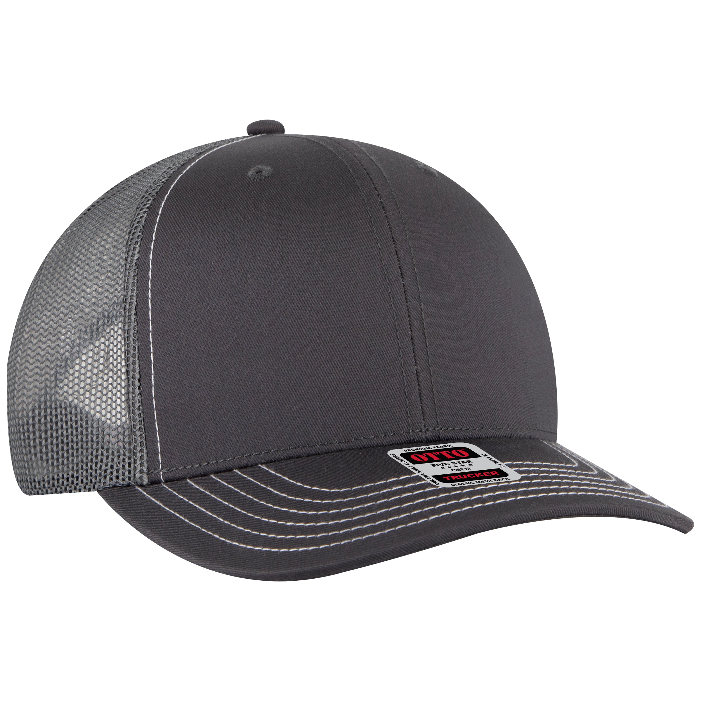 OTTO CAP 6 Panel Mid Profile Mesh Back Trucker Hat OTTO 112-1 Otto Cap