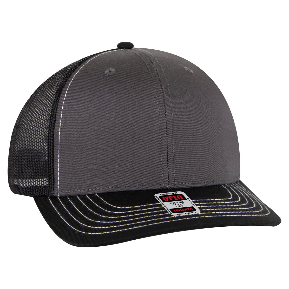 OTTO CAP 6 Panel Mid Profile Mesh Back Trucker Hat OTTO 112-1 Otto Cap