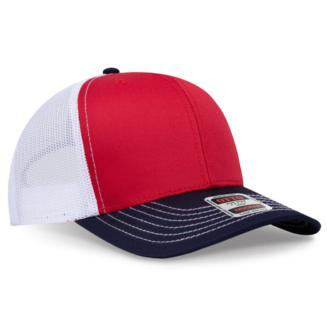 OTTO CAP 6 Panel Mid Profile Mesh Back Trucker Hat OTTO 112-1