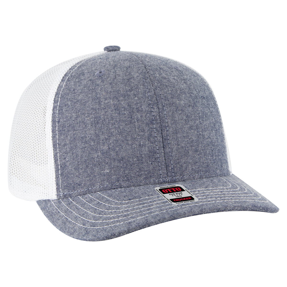 OTTO CAP 6 Panel Mid Profile Mesh Back Trucker Hat OTTO 112-1 Otto Cap