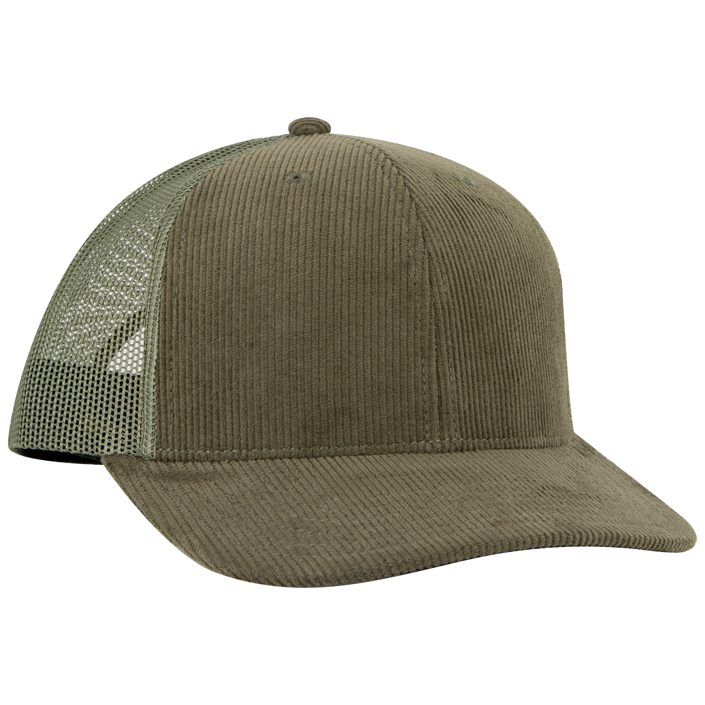 OTTO CAP 6 Panel Mid Profile Mesh Back Trucker Hat OTTO 112-1-046F - Dk Ol Grn Otto Cap