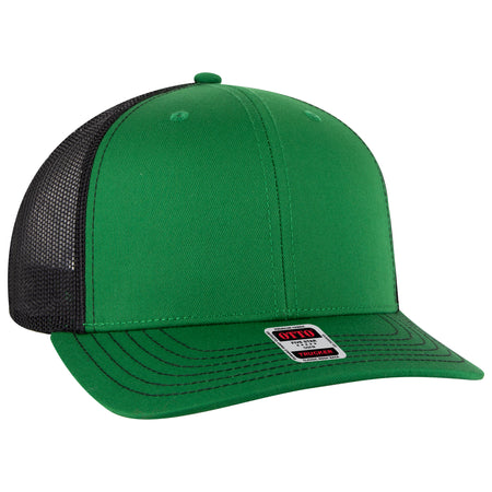 OTTO CAP 6 Panel Mid Profile Mesh Back Trucker Hat OTTO 112-1-050503 - Kly/Kly/Blk Otto Cap 050503 - Kly/Kly/Blk OSFM - Adult