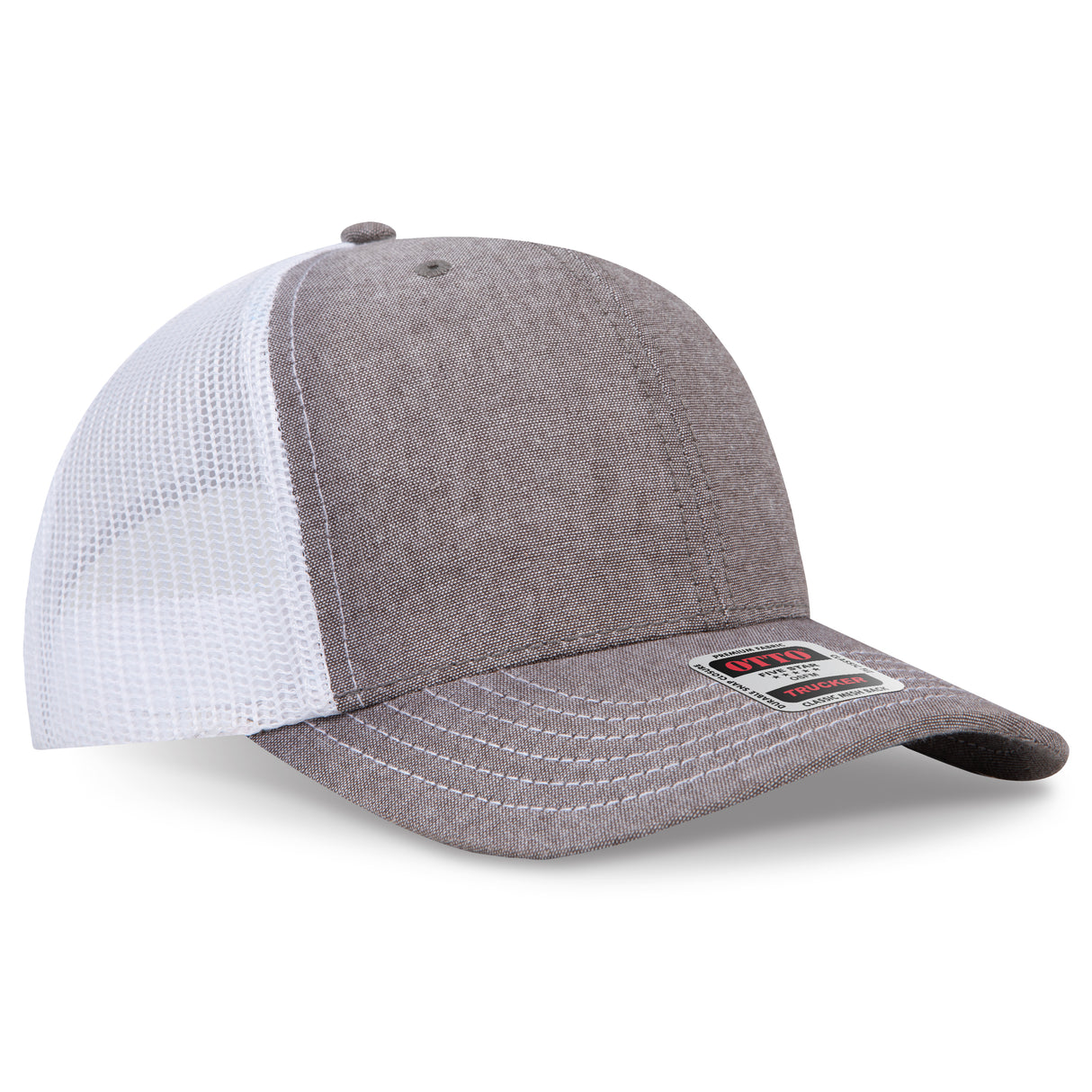OTTO CAP® 6 Panel Mid Profile Mesh Back Trucker Hat OTTO 112-1