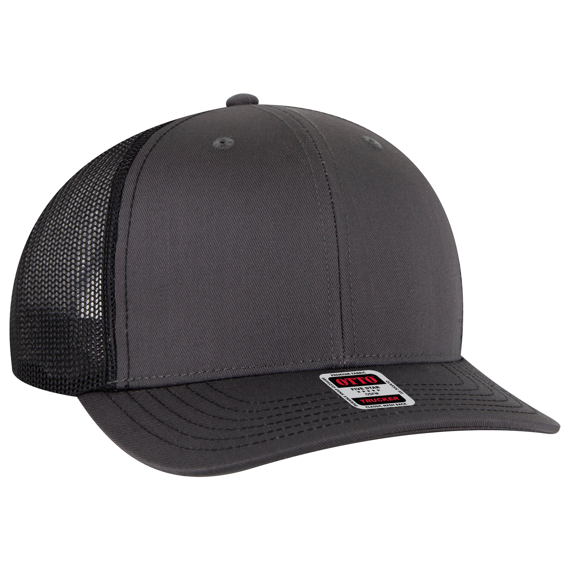 OTTO CAP 6 Panel Mid Profile Mesh Back Trucker Hat OTTO 112-1 Otto Cap