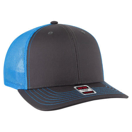 OTTO CAP 6 Panel Mid Profile Mesh Back Trucker Hat OTTO 112-1-2525107 - Ch.Gry/CH.Gry/N.Blu Otto Cap 2525107 - Ch.Gry/CH.Gry/N.Blu OSFM - Adult