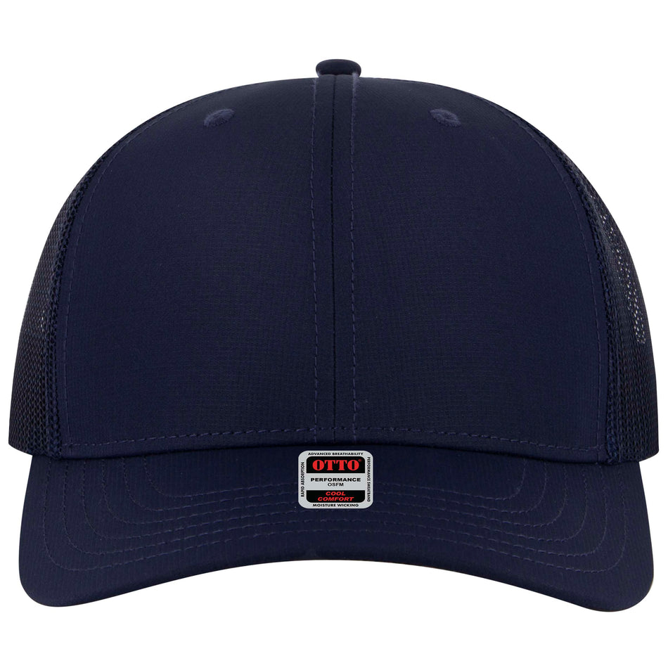 OTTO CAP 6 Panel Mid Profile Mesh Back Trucker Hat OTTO 112-3 Otto Cap 004 - Navy OSFM - Adult