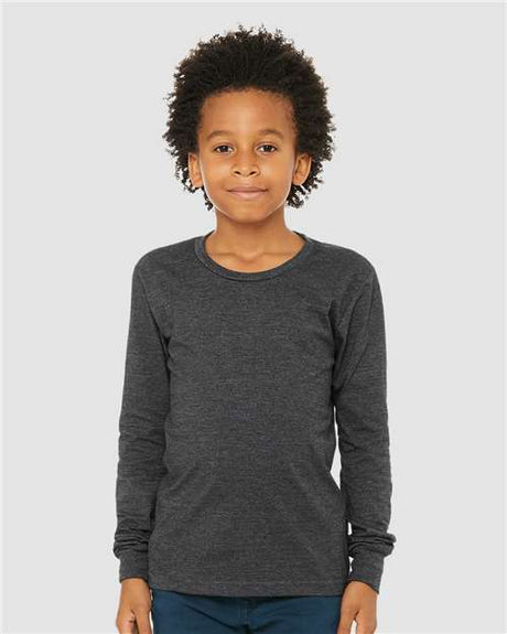 BELLA + CANVAS Youth Heather CVC Long Sleeve Tee - BELLA + CANVAS 3501YCVC