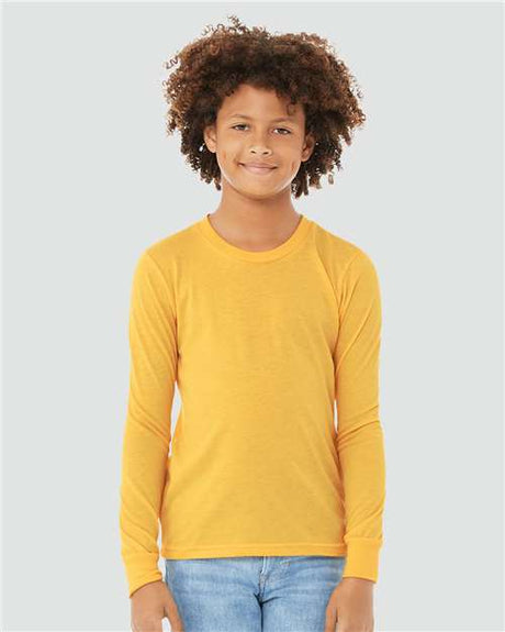 BELLA + CANVAS Youth Heather CVC Long Sleeve Tee - BELLA + CANVAS 3501YCVC