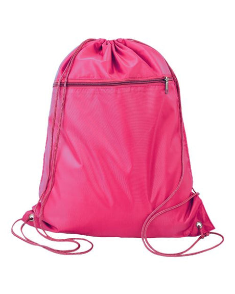 Q-Tees Polyester Cinchpack - Q-Tees Q135200 Q-Tees Hot Pink One Size