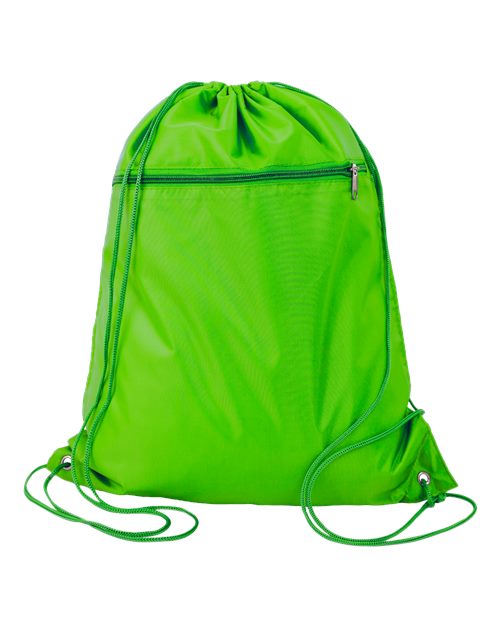 Q-Tees Polyester Cinchpack - Q-Tees Q135200 Q-Tees Lime Green One Size