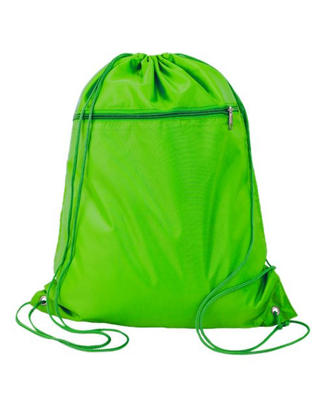 Q-Tees Polyester Cinchpack - Q-Tees Q135200 Q-Tees Lime Green One Size