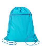 Q-Tees Polyester Cinchpack - Q-Tees Q135200 Q-Tees Turquoise One Size