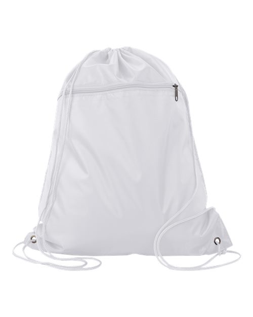 Q-Tees Polyester Cinchpack - Q-Tees Q135200 Q-Tees White One Size