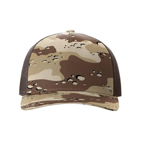 Richardson Five-Panel Printed Trucker Cap - Richardson 112PFP Richardson Desert Camo/ Brown Adjustable