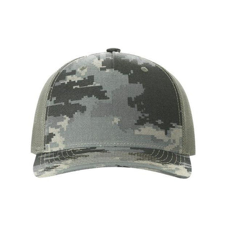 Richardson Five-Panel Printed Trucker Cap - Richardson 112PFP Richardson Digital Camo/ Light Green Adjustable