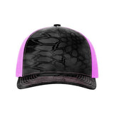 Richardson Five-Panel Printed Trucker Cap - Richardson 112PFP Richardson Kryptek Typhon/ Neon Pink Adjustable