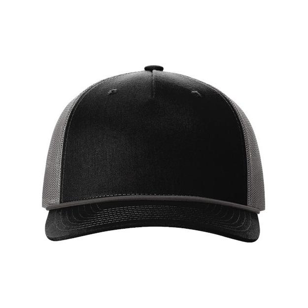 Richardson Five-Panel Trucker with Rope Cap - Richardson 112FPR Richardson Black/ Charcoal Adjustable