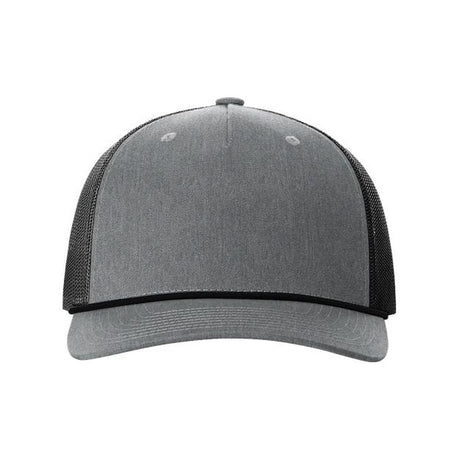 Richardson Five-Panel Trucker with Rope Cap - Richardson 112FPR Richardson Heather Grey/ Black Adjustable