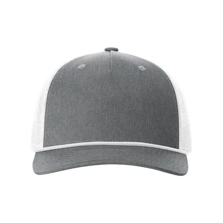 Richardson Five-Panel Trucker with Rope Cap - Richardson 112FPR Richardson Heather Grey/ White Adjustable