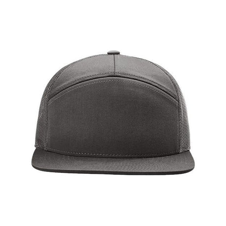 Richardson Seven-Panel Trucker Cap - Richardson 168 Caps Richardson Charcoal Adjustable