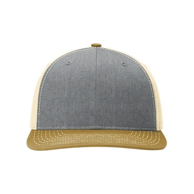 Richardson Twill Back Trucker Cap - Richardson 312 Richardson Heather Grey/ Birch/ Amber Gold Adjustable
