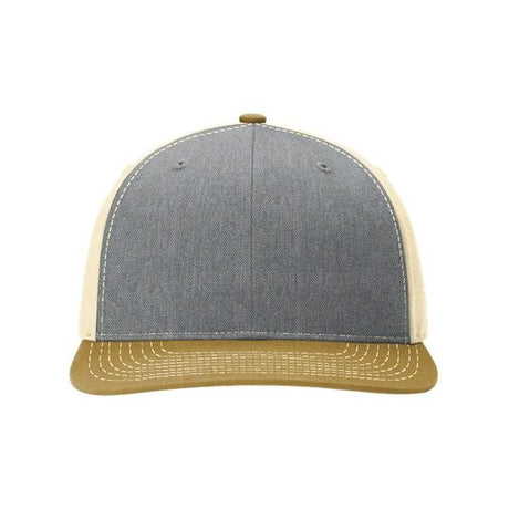Richardson Twill Back Trucker Cap - Richardson 312 Richardson Heather Grey/ Birch/ Amber Gold Adjustable