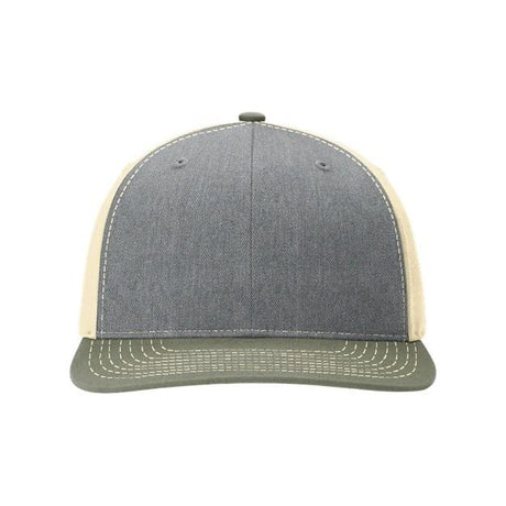 Richardson Twill Back Trucker Cap - Richardson 312 Richardson Heather Grey/ Birch/ Loden Adjustable