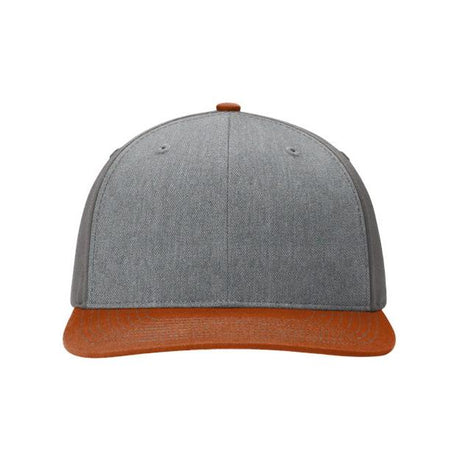 Richardson Twill Back Trucker Cap - Richardson 312 Richardson Heather Grey/ Charcoal/ Dark Orange Adjustable