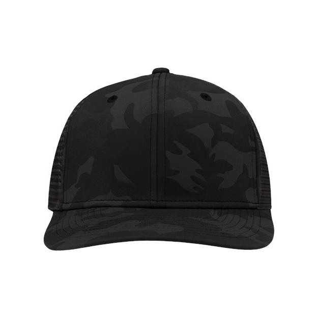 Sportsman Traditional Lo-Pro Mesh Back Trucker Fit Cap - Sportsman SP1450 Sportsman Black Camo/ Black Adjustable