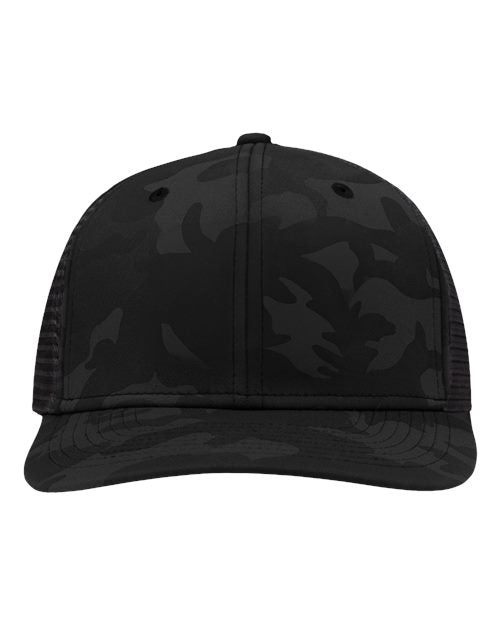 Sportsman Traditional Lo-Pro Mesh Back Trucker Fit Cap - Sportsman SP1450 Sportsman Black Camo/ Black Adjustable