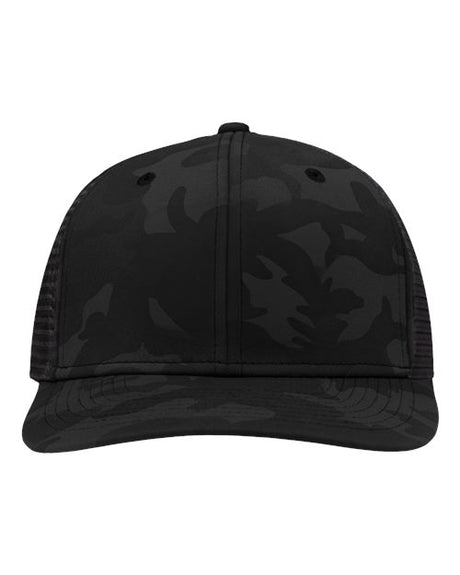 Sportsman Traditional Lo-Pro Mesh Back Trucker Fit Cap - Sportsman SP1450 Sportsman Black Camo/ Black Adjustable
