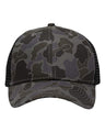 Sportsman Traditional Lo-Pro Mesh Back Trucker Fit Cap - Sportsman SP1450 Sportsman Chino Black Duck Camo/ Black Adjustable
